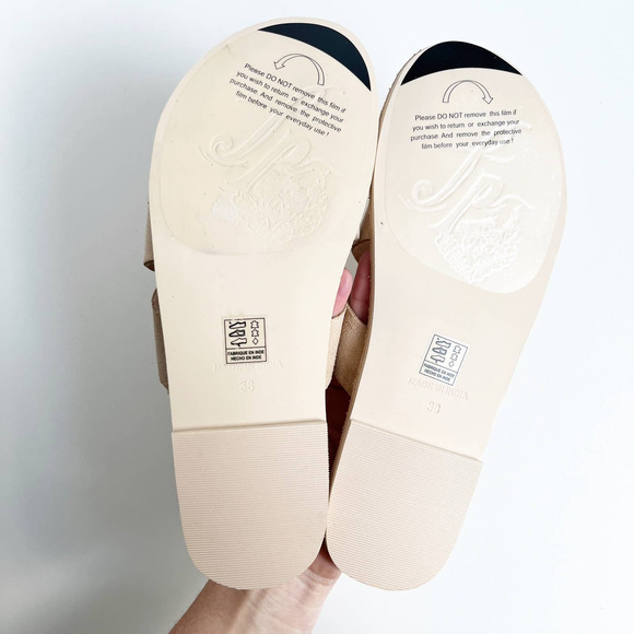 EUC Free People Tan Leather Sophie Slip On Sandal Size 38/7.5-8 - Picture 4 of 8